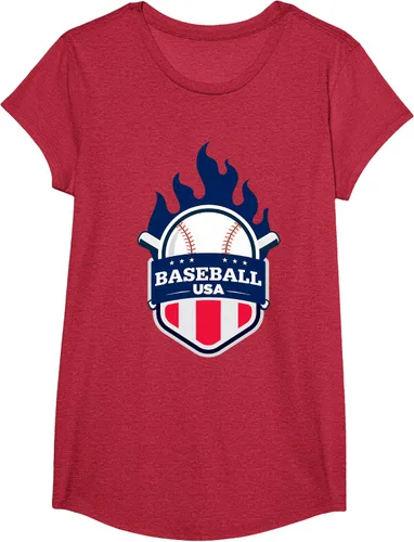 Vista 64 de Baseball USA Support the Team Shirt - Camiseta con la bandera de Estados Unidos, Blanco, S