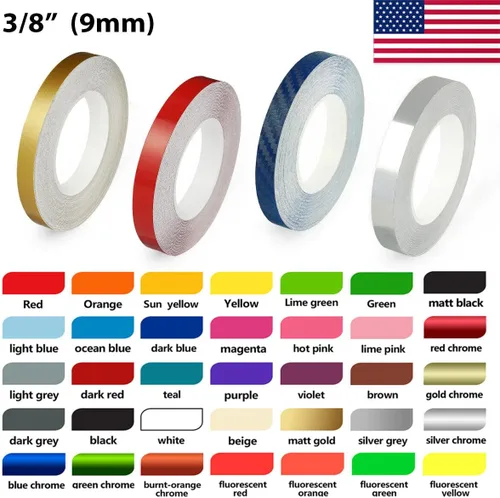 Vista 2 de A&Z Nuevo rollo de vinilo a rayas de pin de rayas DIY autoadhesivo línea adhesiva etiqueta engomada 3/8 pulgadas 32 pies