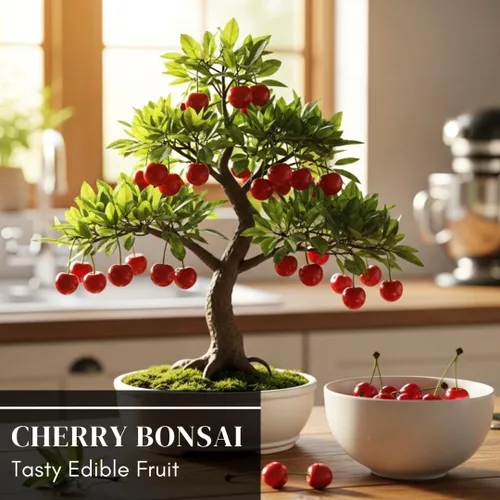 Vista 2 de 20 semillas de cerezo enano bonsái Árbol frutal para interiores o exteriores Fabricado en Estados Unidos, se envía desde Iowa