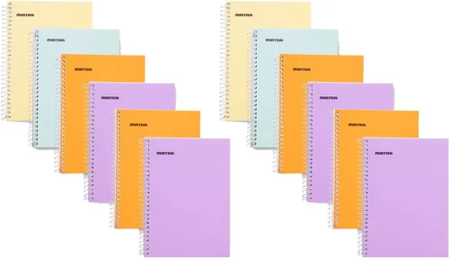 Vista 6 de Mintra Office Cuadernos pequeños en espiral (12 unidades de espiral lateral de 3 x 5, primario), paquete a granel de 12, mini cuadernos de bolsillo