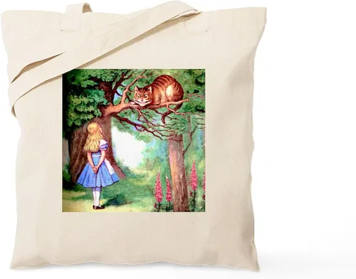 Vista 14 de CafePress Alice & Friends in Wonderland - Bolsa reutilizable de lona color beige natural
