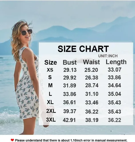 Vista 4 de Longyuan - Vestido de verano para mujer, casual, sin mangas, elástico, con bolsillos