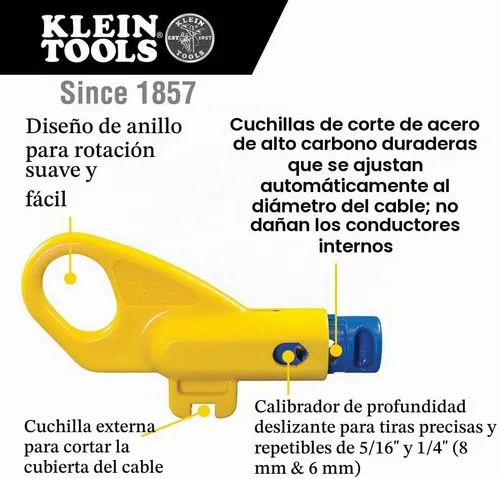 Vista 6 de Klein Tools Kit de probador de cables con pelacables, engarzador, herramientas de corte y enchufes de datos RJ45