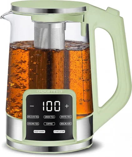 Vista 18 de Gourmia Hervidor eléctrico programable de vidrio – 1.7L Control de temperatura para té y café con pantalla táctil digital, 6 ajustes