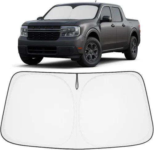 Vista 214 de Proadsy Parasol para parabrisas Rivian R1S 2022-2025 2026 de 4 capas plegable, protector de parasol frontal que bloquea los rayos UV, mantiene