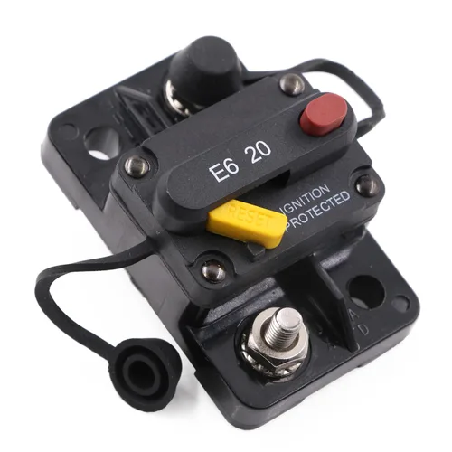Vista 19 de Disyuntor manual de 12 V, 24 V, 15 A, reinicio manual para automóvil, RV, solar, marina, automoción, 12 voltios, 32 V CC, disyuntor de motor