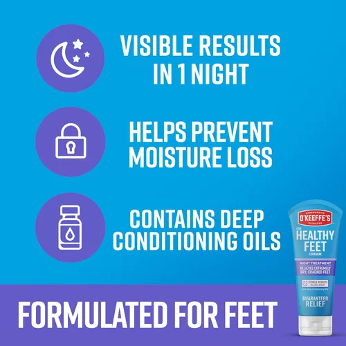 Vista 3 de O'Keeffe's for Healthy Feet Night Treatment Crema para pies, tubo de 3 onzas (paquete de 2), alivio nocturno garantizado para pies extremadamente