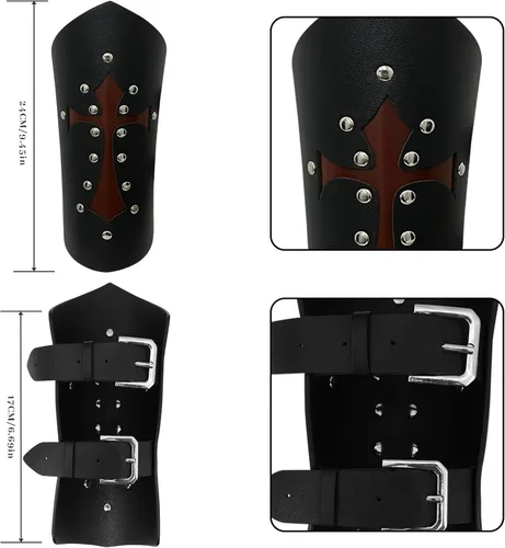 Vista 2 de Medieval Knight Mens Leather Shoulder Armor Steampunk Chest Belt Armor Knight Armor Viking Armor Faux Leather Arm Guards