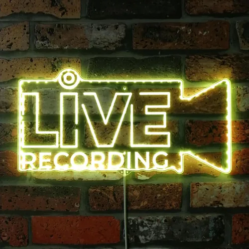 Vista 8 de ADVPRO Grabación en vivo en el aire RGB Dynamic Glam LED Sign - Forma de corte a borde - Decoración de pared inteligente 3D - Iluminación dinámica