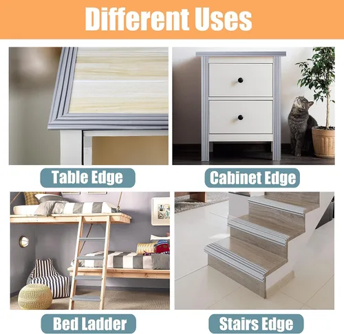 Vista 3 de Almohadillas para escalera de litera, protectores de esquina suaves de PVC con adhesivo fuerte, cubierta de escalera para litera para escaleras