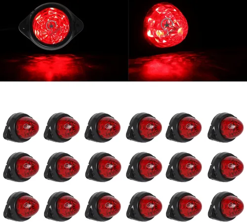 Vista 20 de Paquete de 10 luces LED para semirremolques para semirremolques, 12 V, impermeable, luces de pollo ámbar para semircamiones, carga carga, luces