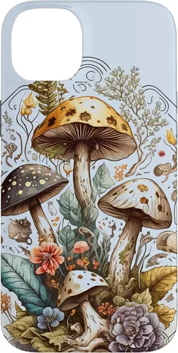Vista 15 de iPhone 16 Mushroom Tarot Card Goth Emo Occult Astrology Women Girls Case