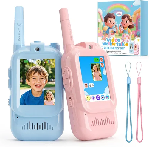 Vista 9 de Walkie Talkies de video para niños de BlueFire – Radios de juguete con pantalla y efectos de voz, emparejamiento uno a uno, largo alcance – Regalos