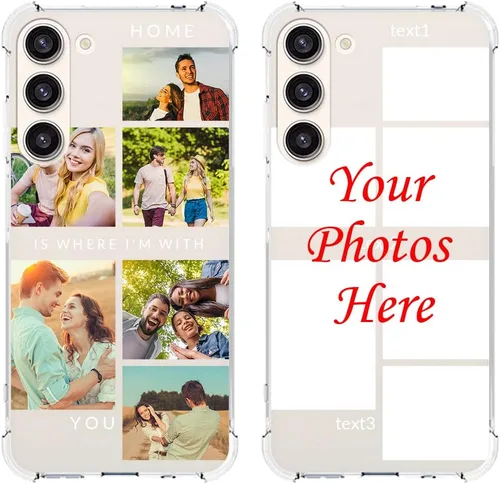 Vista 14 de Funda de teléfono personalizada para Galaxy S23, funda para múltiples fotos con parachoques de TPU ultra delgada, collage personalizado de múltiples