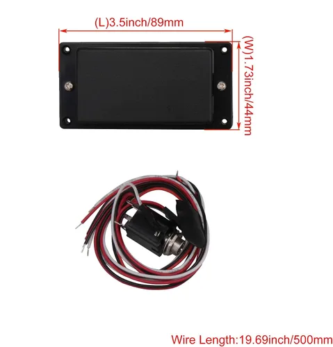 Vista 4 de Mxfans 2 piezas de doble bobina de cerámica imán activo pastilla se adapta a guitarra eléctrica negro