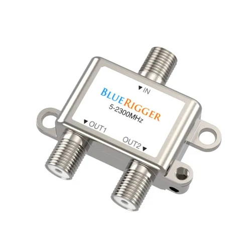 Vista 10 de Cable coaxial BlueRigger RG6 (1.5 pies, conector de 90° a conector de 90° con pin, chapado en oro, triple blindaje) – Cable coaxial de audio y video