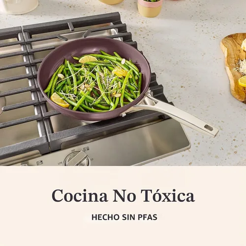 Vista 3 de Calphalon Premier - Juego de sartenes antiadherentes de cerámica de 8 y 10 pulgadas, sartenes de cerámica duraderas para sellar, saltear, utensilios