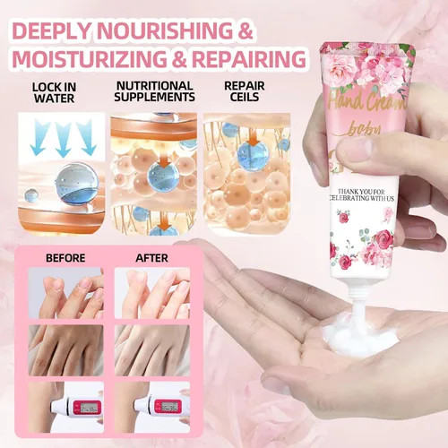 Vista 4 de Regalos multiusos para fiestas de baby shower, paquete de 40 juegos de crema de manos, regalos de boda y agradecimiento para invitados