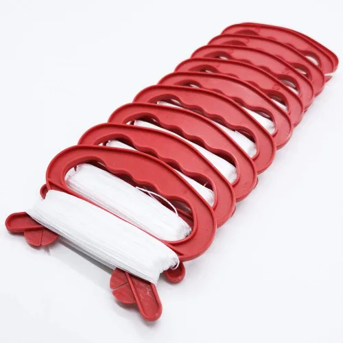 Vista 3 de Paquete de 10 mini bobinadoras de carrete de cometas pequeñas, tablero de agarre rojo con cuerda de 98.4 ft para principiantes Fly Tiny Kites