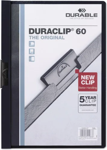 Vista 9 de DURABLE Cubierta de vinilo DuraClip con clip, carta, capacidad para 30 páginas, transparente/azul oscuro (220307)