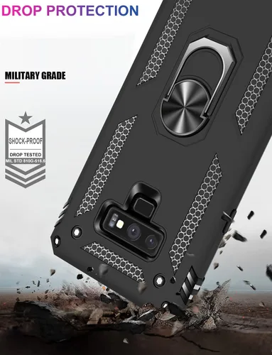Vista 4 de IKAZZ Funda protectora para Galaxy Note 9, de grado militar, a prueba de golpes, resistente, pasa la prueba de caída de 16 pies con soporte Bonito