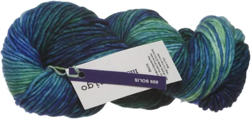 Vista 2 de Malabrigo Mecha 882 - Azul Fresco: Hilo Superwash de una sola capa, 100% lana merino, peso voluminoso, 130 yardas (390.4 ft), 3.53 oz