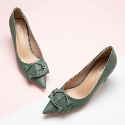 Vista 2 de C.Paravano Zapatos de tacón bajo para mujer Zapatos de tacón bajo para mujer Zapatos de tacón de diseñador para mujer Tacones de gatito