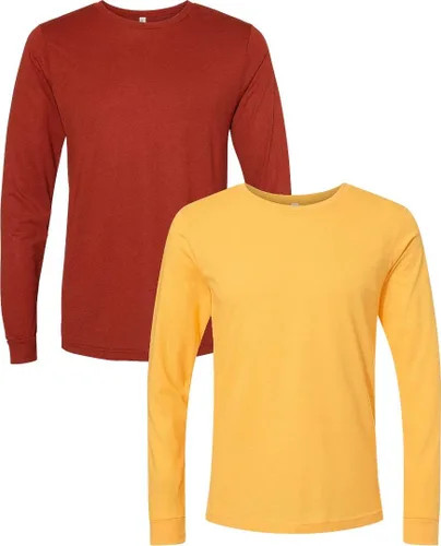 Vista 172 de Canvas Filmore 3501 - Camiseta de 4.2 onzas para hombre manga larga (1) Ceniza + (1) Jaspeado atlético