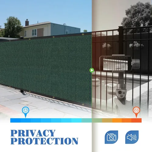 Vista 5 de ECOOPTS 4'x12' Pantalla de valla de privacidad con ojales de cobre, apta para vallas comerciales y jardines residenciales al aire libre, bloquea