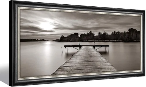 Vista 7 de Color Play Lienzo decorativo para pared del muelle del lago: pintura de paisaje de la naturaleza, escena moderna de muelle, impresión, fotografía