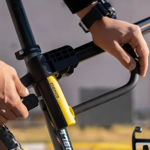 Vista 9 de GEND Candado antirrobo para bicicleta resistente con bloqueo en U endurecido de 0.638 in y cadena de 3 pies, bicicleta resistente a cortes
