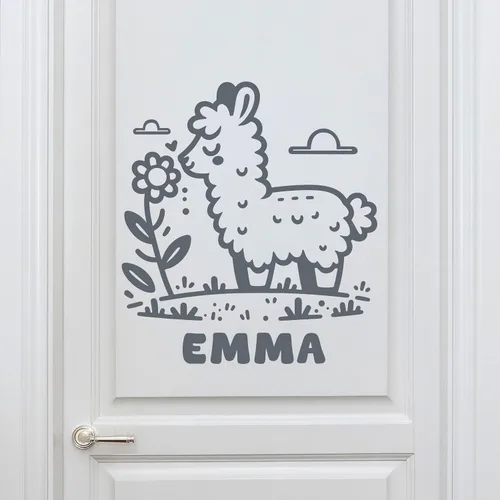 Vista 5 de Calcomanías de pared de animales, calcomanías personalizables con nombre de bebé y decoración de animales del bosque, calcomanías de pared