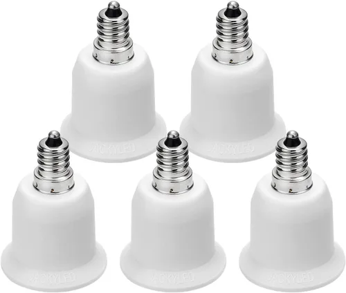 Vista 9 de JACKYLED Paquete de 2 adaptadores E12 a E26, enchufe de luz E12 a base mediana, adaptador conversor de enchufe de luz E26 E27, adaptador de enchufe