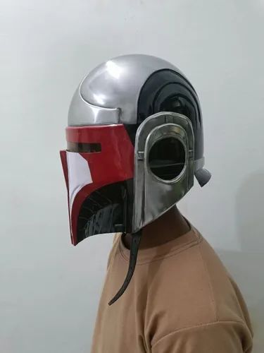 Vista 3 de Darth Revan Casco de armadura mandoloriana Casco medieval de acero Star War