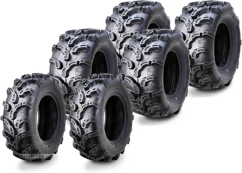 Vista 10 de WANDA Juego de 4 neumáticos Premium ATV/UTV 25x8-12 25x8x12 delanteros y traseros Super Lug Mud