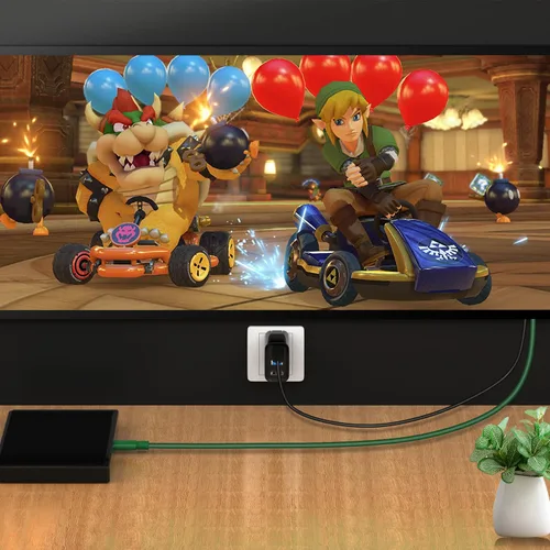 Vista 6 de Dock Switch para Nintendo SwitchNintendo Switch OLED Dock, base de TV para Switch de 6 pies, cable de base para cubierta de vapor con adaptador HDMI