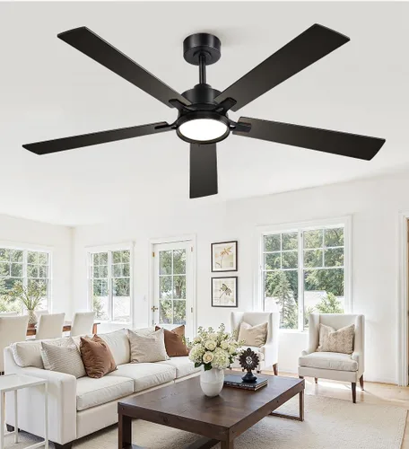 Vista 9 de 52 Inch Ceiling Fan with Lights,APP&Remote Control,DC Motor Black