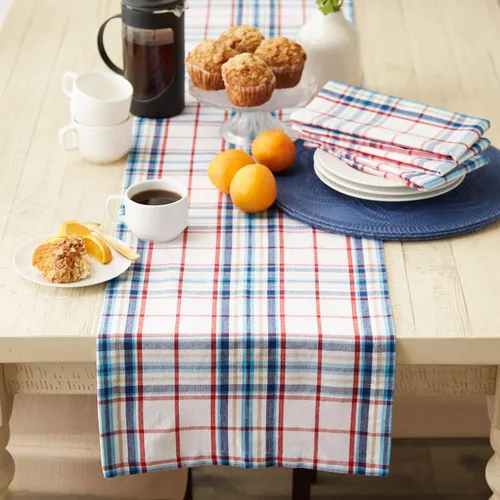 Vista 5 de DII Nantucket Kitchen Collection - Camino de mesa, algodón, lavable a máquina, 14x72 pulgadas