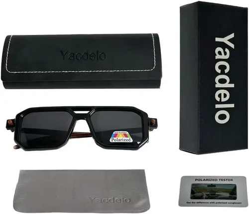 Vista 6 de Gafas de sol polarizadas para hombres y mujeres, gafas cuadradas de moda