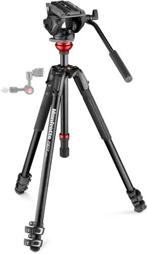 Vista 3 de Manfrotto MVK500190XV - Trípode de video, cabezal de video MVH500AH + trípode de aluminio con nivelación de 3 niveles