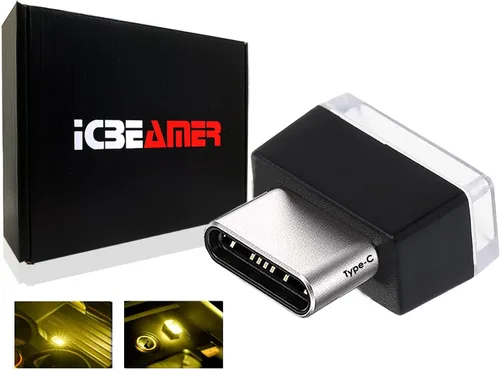 Vista 24 de ICBEAMER Smart USB 1-Paquete (Azul) Luz de Noche LED Automática Plug-in Miniatura para Coche, Van, Pickup, Camión, Interior, Maletero, Iluminación