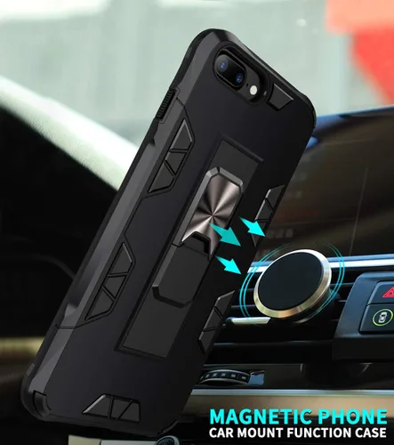 Vista 2 de Funda para iPhone 8 Plus 7 Plus 6 Plus con protector de pantalla de grado militar integrado con soporte de apoyo, armadura resistente a prueba
