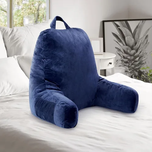 Vista 10 de Cheer Collection - Almohada de lectura y juego de espuma con reposabrazos y funda de terciopelo lavable