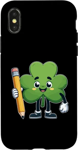 Vista 5 de Funda para iPhone 14 Pro Max Cute St Patrick Day Shamrock Lucky Teacher Saint Pattys Kids
