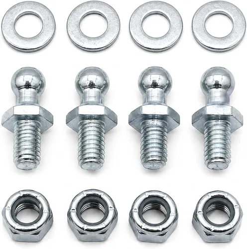 Vista 5 de 4 pares de pernos de bola de 0.394 in con tuercas de bloqueo de hardware, arandelas de rosca de 5/16-18 x vástago de 1 pulgada de largo