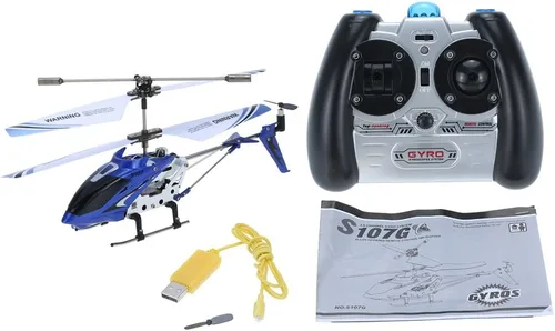 Vista 8 de Goolsky Helicóptero RC S107G, helicóptero de control remoto de 3 canales con giroscopio para principiantes (azul)