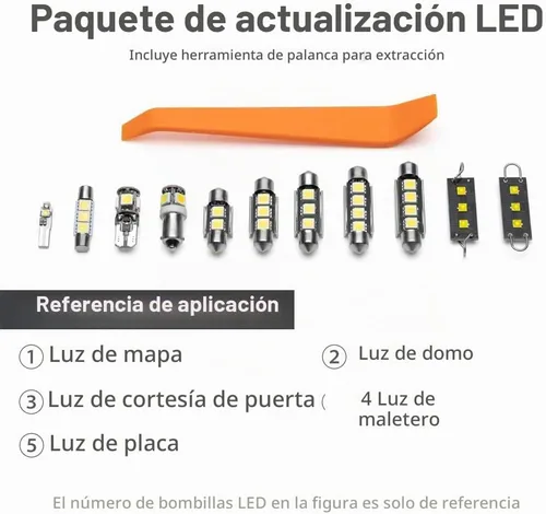 Vista 7 de nsautolighting 8 piezas de bombillas LED interiores blancas para Subaru Forester 2009 2010 2011 2012 2013 Luces de mapa, puerta, maletero, placa
