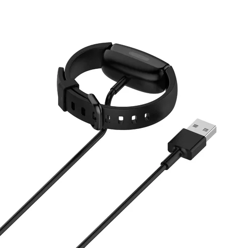 Vista 5 de FitTurn Compatible con Fitbit Inspire 2 y HR Cargador USB Cable de carga 11.8 in y 39.4 in Negro