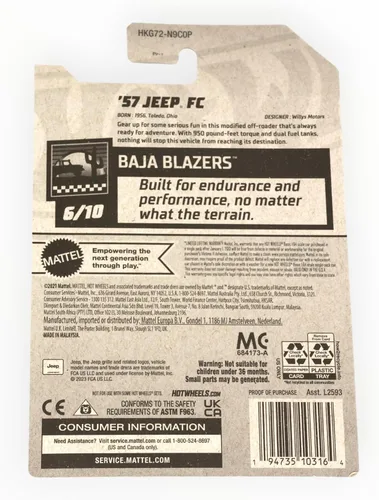 Vista 2 de Hot Wheels '57 Jeep FC, Baja Blazers 6/10 [Azul] 218/250