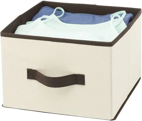 Vista 8 de mDesign Contenedor de tela para organizador de cubos, cubo de almacenamiento plegable de tela, organizador de almacenamiento plegable para armario